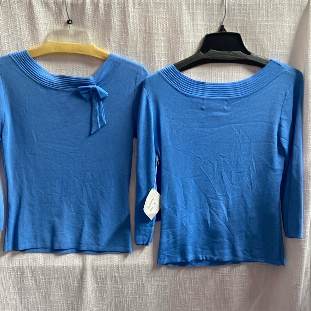 Large blue shirt